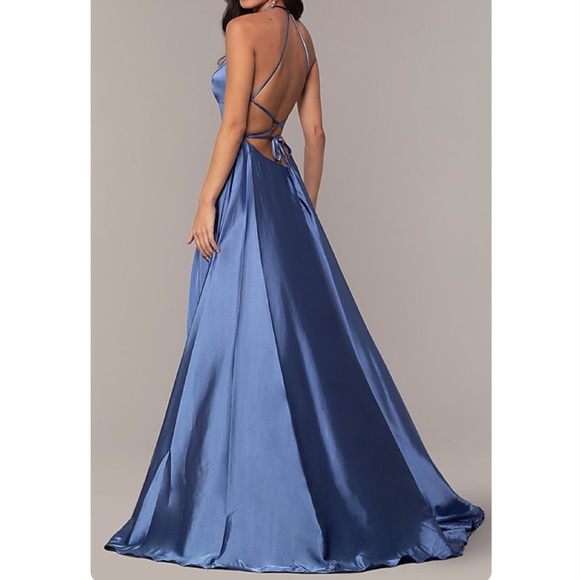 Faviana Dresses Faviana S211 Steel Blue Prom Dress Poshmark